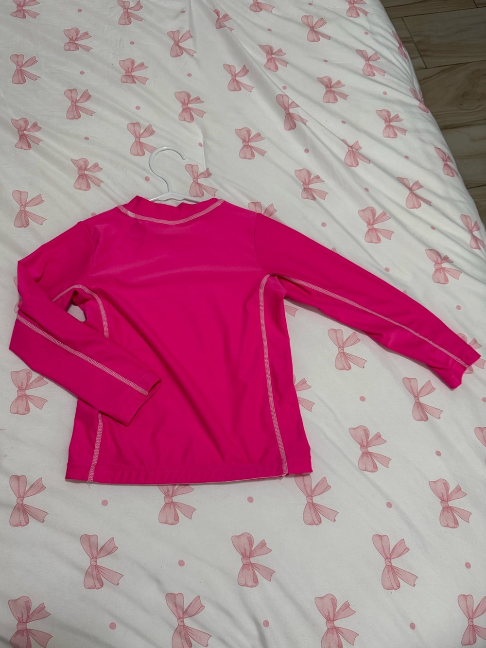 Coolibar Girls' Long Sleeve Swim Rashguard in Hot Pink